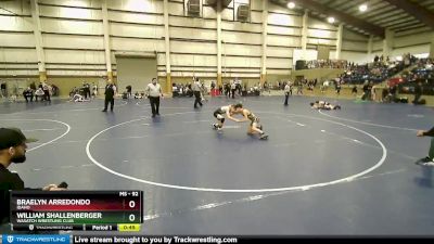 92 lbs Cons. Round 3 - William Shallenberger, Wasatch Wrestling Club vs Braelyn Arredondo, Idaho