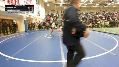 Boys 144 lbs Champ. Round 1 - Marcus Vo, Milpitas Boys vs Wesley Hayden, Los Gatos Boys