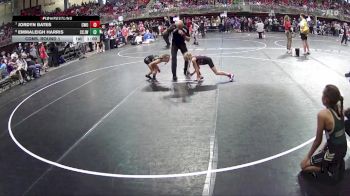 65 lbs Cons. Round 1 - Emmaleigh Harris, Central City JR. Wrestling vs Jordyn Bates, CWO