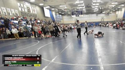 70 lbs Semifinal - Cooper Crockett, Sanderson Wrestling Academy vs Dixon Turk, Westlake