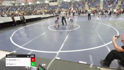 49 lbs Consi Of 8 #1 - Daniel Saucedo, Fort Lupton vs Bearett Rust, Athlos Wrestling