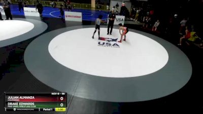 98 lbs Cons. Semi - Julian Almanza, California vs Drake Edwards, Mad Dawg Wrestling Club