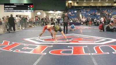 157 lbs Consi Of 32 #2 - Justin Lowery, VA vs Luke Knox, PA