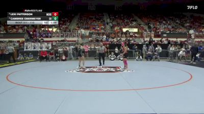 110 lbs Cons. Round 3 - Lexi Patterson, McPherson HS vs Cambree Obermeyer, Chapman HS