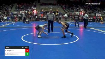 80 lbs Consolation - Rebel Hays, Bentonville Youth Wrestling vs Kanon McCracken, Highlander