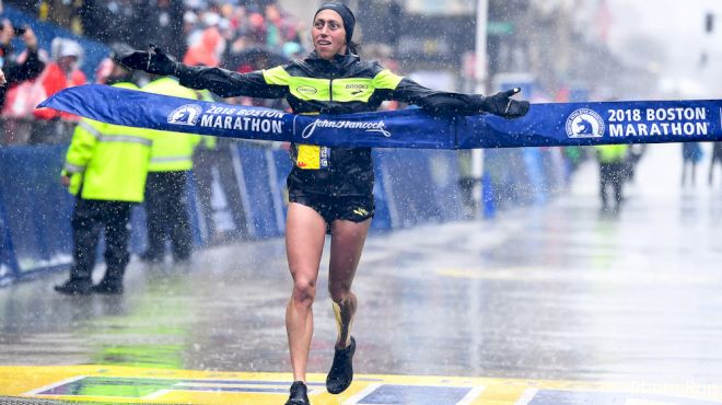 Des Linden Trademarks 'Keep Showing Up' After Historic Boston Marathon Win
