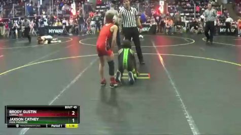 63 lbs Quarterfinal - Jaxson Cathey, Peer Pressure vs Brody Gustin, Lowell WC