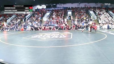 132 lbs Finals (8 Team) - Carson Blum, Lowell vs Brayden Thorn, Eaton Rapids