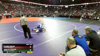 Girls 126 lbs Cons. Semi - Dealya Collins, Mineral Point Girls vs Claire Spilde, Stoughton Girls