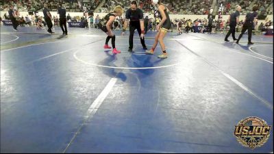 90 lbs Consi Of 8 #2 - Paisley Jones, Tecumseh Youth Wrestling vs Jordan Rasberry, Henryetta Knights Wrestling Club