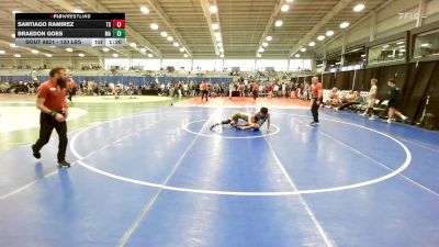 120 lbs 3rd Place - Santiago Ramirez, TX vs Braedon Goes, MA