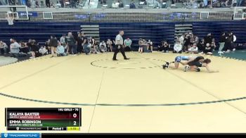 75 lbs Round 2 - Kalaya Baxter, Grizzly Wrestling Club vs Emma Robinson, Lewiston Wrestling Club