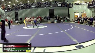 120 lbs Semis & 1st Wrestleback (8 Team) - Revin Dickman, Brownsburg vs David Alstadt, Evansville Mater Dei