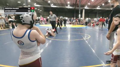45 lbs Placement (4 Team) - Jayden Berry, GRIZZLY WRESTLING CLUB vs Preston Palmer, NC LEGEND