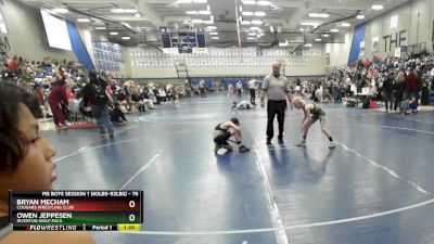 76 lbs Champ. Round 2 - Bryan Mecham, Cougars Wrestling Club vs Owen Jeppesen, Riverton Wolf Pack