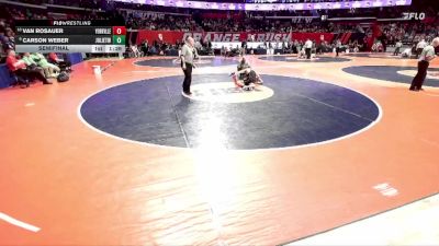 3A 150 lbs Semifinal - Carson Weber, Joliet (West) vs Van Rosauer, Yorkville (H.S.)