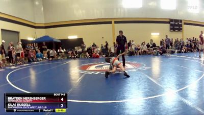 43 lbs Round 3 - Brayden Hershberger, M3 Wrestling Academy vs Silas Russell, Bloomington South Wrestling Club