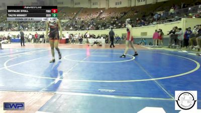 123 lbs Consi Of 8 #1 - Brynlee Stoll, Ponca City LadyCat Wrestling vs Talyn Minney, Cushing