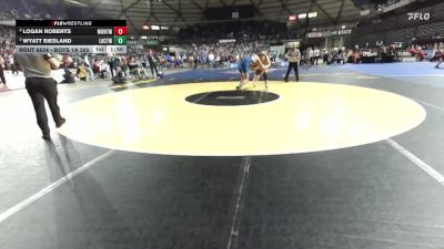 Boys 1A 285 lbs Semifinal - Logan Roberts, Montesano vs Wyatt Eiesland, La Center