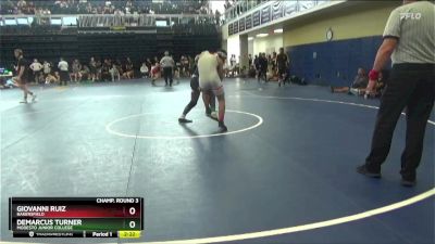 157 lbs Champ. Round 3 - Demarcus Turner, Modesto Junior College vs Giovanni Ruiz, Bakersfield