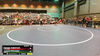 144 lbs Quarterfinal - Nathan Pritchard, Fernley vs Michael Robertson, Claremore