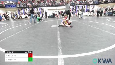 52-55 lbs Rr Rnd 3 - Gavin Fulton, F-5 GRAPPLING vs Obadiah Boyd, Harrah Little League Wrestling