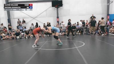 63 kg Quarterfinal - Clover Williams, PA West Black - W vs Viktoria Rodnikova, Wyoming Seminary - W