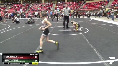 55 lbs Champ. Round 1 - Lane Horsch, Garden Plain Wrestling Club vs Brody Owens, South Central Punisher Wrestli