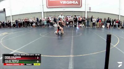 89-95 lbs Quarterfinal - Chloe Temple, Tabb Wrestling Club vs Piper Childress, Fauquier Falcons