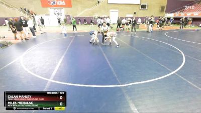 106 lbs Cons. Round 2 - Calan Manley, Team Grind House Wrestling Club vs Miles Michalak, New Berlin Youth Wrestling