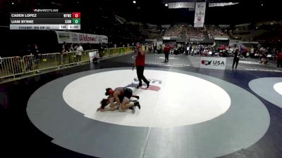 113 lbs Champ. Rd Of 32 - Caden Lopez, Woodlake Tiger Wrestling Club vs Liam Byrne, St. John Bosco High School Wrestling
