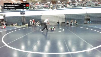 45 lbs Cons. Round 1 - Mathias Barrientez, Cougar Wrestling Club vs Cole Tibbitts, Kuna Klub