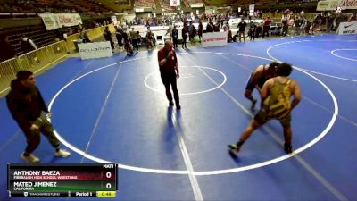 250 lbs 3rd Place Match - Anthony Baeza, Firebaugh High School Wrestling vs Mateo Jimenez, California