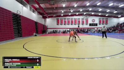 184 lbs Champ. Round 1 - Farzad Hashimi, Cerritos College vs Miguel Mirola, Lassen