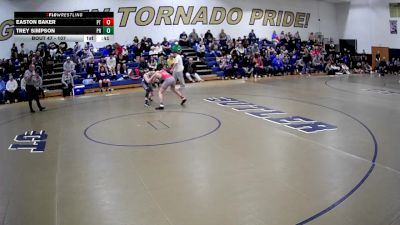 107 lbs Round 2 - Trey Simpson, Pine Richland vs Easton Baker, Peters Township