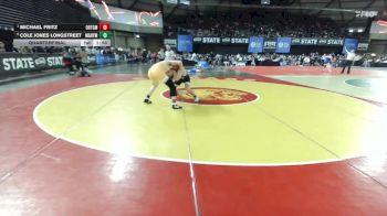 Boys 2A 165 lbs Quarterfinal - Michael Fritz, Orting vs Cole Jones Longstreet, Marysville Pilchuck