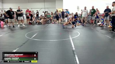 84 lbs Round 4 (6 Team) - Sebastian Rinehart, PA East Lightning vs Kaiden Vincent, Moser`s Mat Monsters