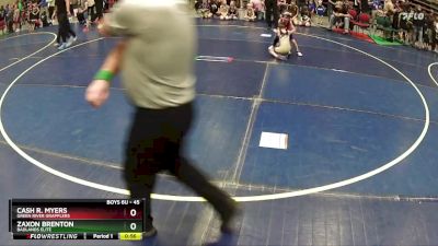 45 lbs Champ. Round 1 - Cash R. Myers, Green River Grapplers vs Zaxon Brenton, Badlands Elite