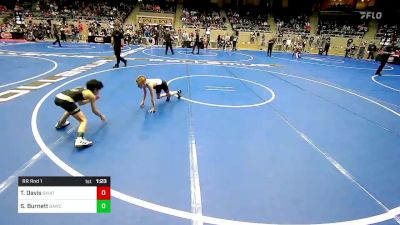 61 lbs Rr Rnd 1 - Tristion Davis, Skiatook Youth Wrestling 2022-23 vs Sloan  Burnett, Broken