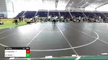 130 lbs 5th Place - Keegan Espinoza, Thatcher Eagles vs Gregory Varela, Bay Area Dragons