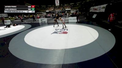 150 lbs Cons. Sub-rd Of 16 - Jayden Perez, Turlock High School Wrestling vs Liam Womack, Tulare Union High School Wrestling