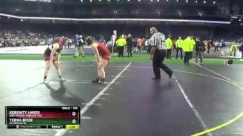 Girls - 135 lbs Quarterfinal - Terra Booe, Allendale HS vs Serenity Hayes, Whittemore-Prescott HS