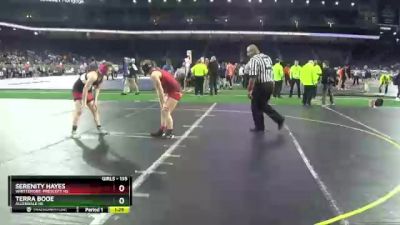 Girls - 135 lbs Quarterfinal - Terra Booe, Allendale HS vs Serenity Hayes, Whittemore-Prescott HS