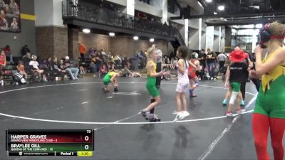 73 lbs Round 3 (4 Team) - Braylee Gill, Queens Of The Corn Red vs Harper Graves, Grand View Wrestling Club