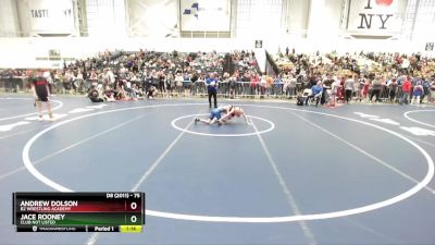 75 lbs 1st Place Match - Andrew Dolson, B2 Wrestling Academy vs Jace Rooney, Club Not Listed