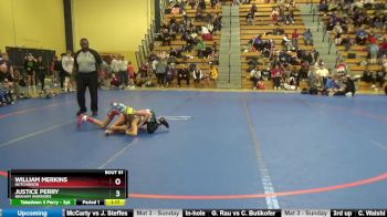 80 lbs Round 3 - Justice Perry, Braham Warriors vs William Merkins, Hutchinson