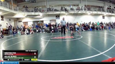 70 lbs Cons. Round 3 - Myles Burks, Perry Meridian Wrestling Club vs Weston Fox, Rise Eilte Club