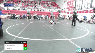 73 lbs Round Of 16 - Eli Livesay, Blanchard Youth Wrestling Club vs Dylan Dyer, Cyclone Wrestling Club