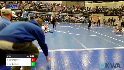 40 lbs Rr Rnd 1 - Rowe Sprunger, Oklahoma Wrestling Academy vs Shepherd Hardin, Team Guthrie Wrestling