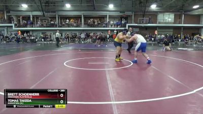 285 lbs Champ. Round 2 - Tomas Takeda, Augustana (IL) vs Brett Schoenherr, Wisconsin-Platteville